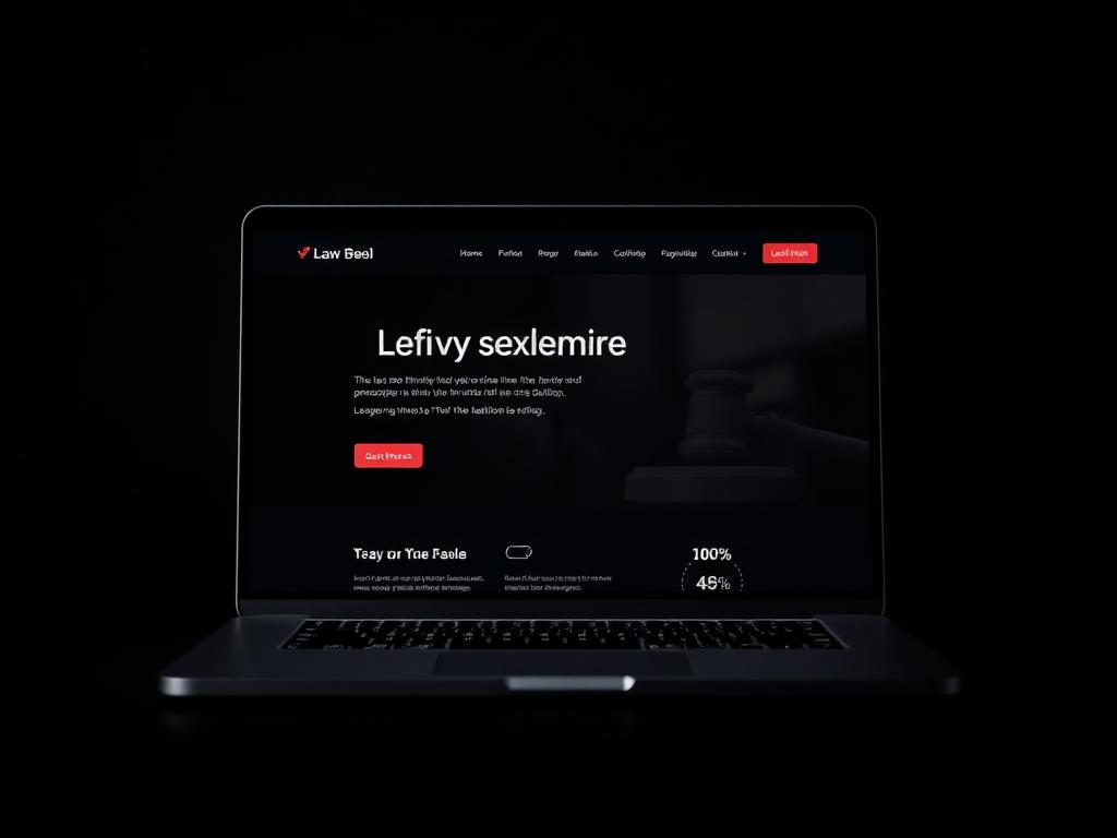 Conceito de site para escritório de advocacia com visual sóbrio e escuro